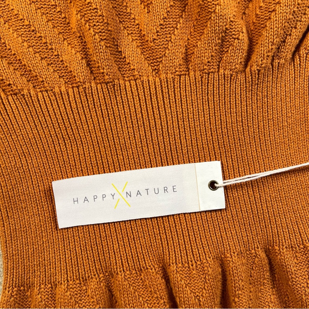 Happy Nature Sweater Dress Orange‎ Mock Neck Peplum Long Length Knit women's Lg - Picture 15 of 15